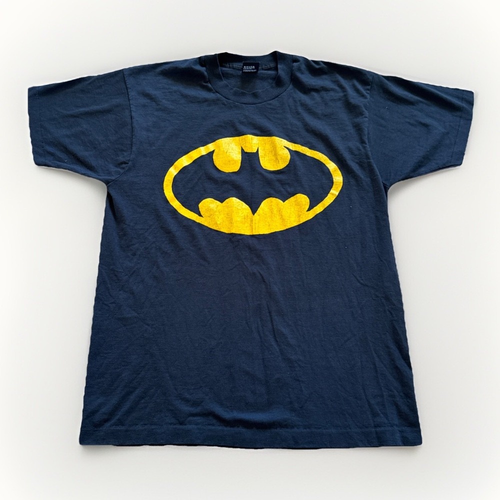 Batman Shirt Mens XL Vintage Classic Logo DC Comics Black 90s 80s Screen Stars